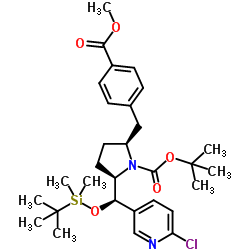 (2R,5S)-tert-butyl-2-((R)-((tert-butyldimethylsilyl)oxy)(6-chloropyridin-3-yl)methyl)-5-(4-(methoxycarbonyl)benzyl)pyrrolidine-1-carboxylate picture