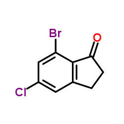 7-Bromo-5-chloro-1-indanone结构式