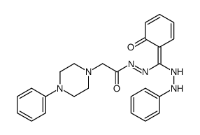 N-[(Z)-(6-oxocyclohexa-2,4-dien-1-ylidene)-(2-phenylhydrazinyl)methyl]imino-2-(4-phenylpiperazin-1-yl)acetamide结构式