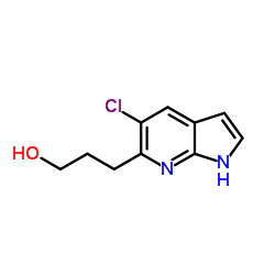 3-(5-Chloro-1H-pyrrolo[2,3-b]pyridin-6-yl)-1-propanol结构式