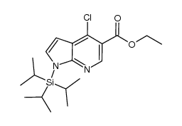 ethyl 4-chloro-1-(triisopropylsilyl)-1H-pyrrolo[2,3-b]pyridine-5-carboxylate structure