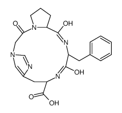 cyclic(3-1)-1-(carboxymethyl)prolyl-phenylalanyl-histidinamide结构式