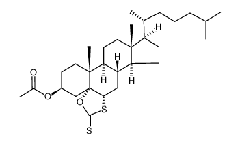 3-acetoxy-5-cholestano(6,5-d')-1',3'-oxathiolane-2'-thione结构式