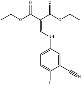 Diethyl 2-((3-cyano-4-fluorophenylamino)methylene)malonate structure