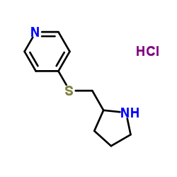4-[(2-Pyrrolidinylmethyl)sulfanyl]pyridine hydrochloride (1:1)结构式