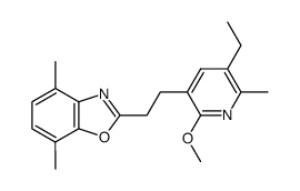 2-methoxy-3-[2-(4,7-dimethyl-benzoxazol-2-yl)ethyl]-5-ethyl-6-methyl pyridine结构式