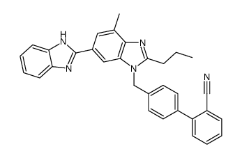 2-[4-[[6-(1H-benzimidazol-2-yl)-4-methyl-2-propylbenzimidazol-1-yl]methyl]phenyl]benzonitrile结构式