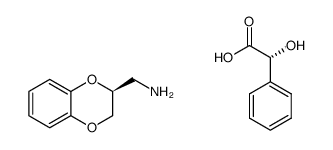 (S)-(2,3-dihydrobenzo[b][1,4]dioxin-2-yl)methanamine (R)-2-hydroxy-2-phenylacetate结构式