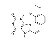 1H-Purine-2,6-dione, 3,7-dihydro-8-(2-(3-bromo-4-methoxyphenyl)ethenyl )-1,3,7-trimethyl-, (E)- Structure