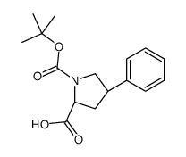 (2R,4R)-1-(叔丁氧基羰基)-4-苯基吡咯烷-2-羧酸结构式