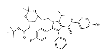 TERT-BUTYL 2-[(4R,6R)-6-[2-[2-(4-FLUOROPHENYL)-4-(4-HYDROXYPHENYLCARBAMOYL)-5-ISOPROPYL-3-PHENYL-1-PYRROLYL]ETHYL]-2,2-DIMETHYL-1,3-DIOXAN-4-YL]ACETATE Structure