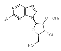 2-AMINO-9-(2-O-METHYL-BETA-D-RIBOFURANOSYL)PURINE结构式