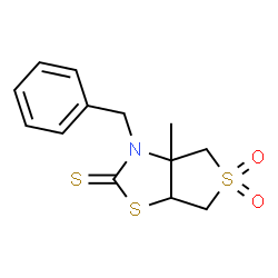 3-Benzyl-3a-methyltetrahydrothieno[3,4-d][1,3]thiazole-2(3H)-thione 5,5-dioxide结构式