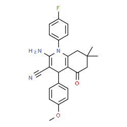 2-amino-1-(4-fluorophenyl)-4-(4-methoxyphenyl)-7,7-dimethyl-5-oxo-1,4,5,6,7,8-hexahydro-3-quinolinecarbonitrile picture