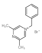 Pyrazinium,3,5-dimethyl-1-(phenylmethyl)-, bromide (1:1)结构式
