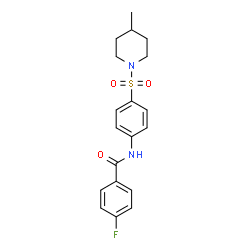 4-fluoro-N-{4-[(4-methylpiperidin-1-yl)sulfonyl]phenyl}benzamide结构式