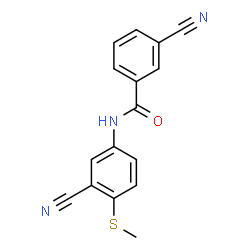 3-CYANO-N-[3-CYANO-4-(METHYLSULFANYL)PHENYL]BENZENECARBOXAMIDE Structure