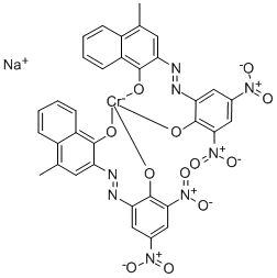 sodium bis[2-[(2-hydroxy-3,5-dinitrophenyl)azo]-4-methyl-1-naphtholato(2-)]chromate(1-) Structure