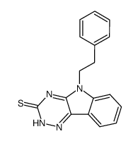 5-phenethyl-2,5-dihydro-[1,2,4]triazino[5,6-b]indole-3-thione structure