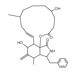 7β,20β-dihydroxy-16α-methyl-10-phenyl-24-oxa-[14]cytochalasa-6(12),13t-diene-1,23-dione Structure