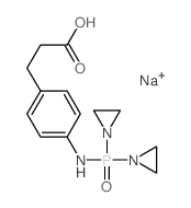 Benzenepropanoic acid,4-[[bis(1-aziridinyl)phosphinyl]amino]-, sodium salt (1:1)结构式