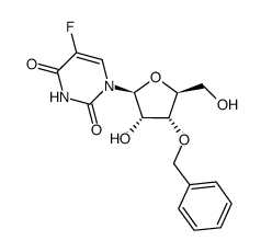 1-(3'-O-benzyl-β-L-ribofuranosyl)-5-fluorouracil Structure