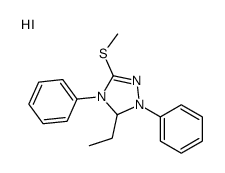 5-ethyl-3-methylsulfanyl-1,4-diphenyl-1,5-dihydro-1,2,4-triazol-1-ium,iodide结构式
