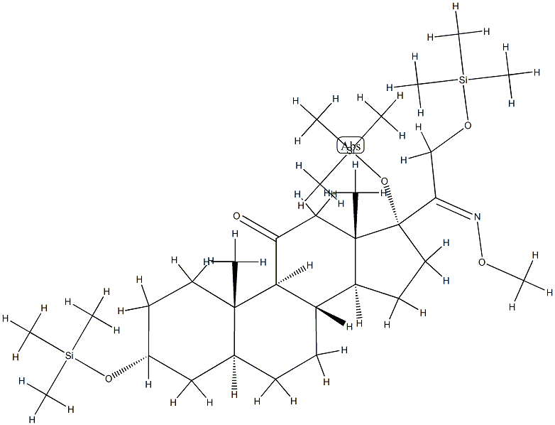 3α,17,21-Tris(trimethylsiloxy)-20-(methoxyimino)-5α-pregnan-11-one Structure