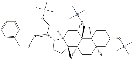 3β,11β,21-Tris(trimethylsiloxy)-5β-pregnan-20-one O-benzyl oxime结构式