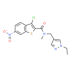 Benzo[b]thiophene-2-carboxamide, 3-chloro-N-[(1-ethyl-1H-pyrazol-4-yl)methyl]-N-methyl-6-nitro- (9CI) picture