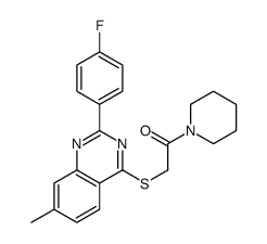 Piperidine, 1-[[[2-(4-fluorophenyl)-7-methyl-4-quinazolinyl]thio]acetyl]- (9CI) picture