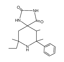 9-ethyl-6,7,9-trimethyl-7-phenyl-1,3,8-triaza-spiro[4.5]decane-2,4-dione结构式