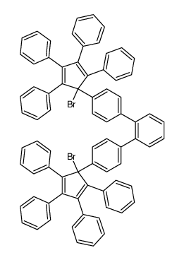 4,4''-Bis-(1-bromo-2,3,4,5-tetraphenyl-cyclopenta-2,4-dienyl)-[1,1';2',1'']terphenyl结构式