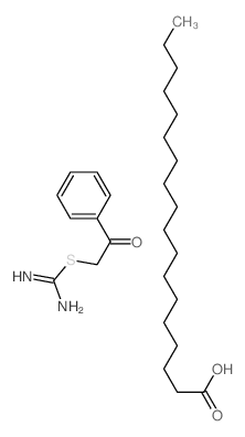 octadecanoic acid; phenacylsulfanylmethanimidamide Structure