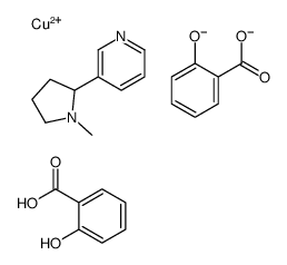 copper,2-carboxyphenolate,3-(1-methylpyrrolidin-2-yl)pyridine Structure