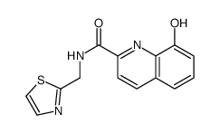 8-hydroxy-N-(1,3-thiazol-2-ylmethyl)quinoline-2-carboxamide结构式