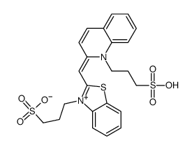 hydrogen 1-(3-sulphonatopropyl)-2-[[3-(3-sulphonatopropyl)benzothiazol-2(3H)-ylidene]methyl]quinolinium picture