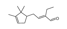 2-ethyl-4-(2,2,3-trimethyl-3-cyclopenten-1-yl)-2-butenal structure