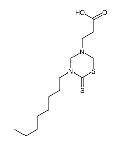 3-(5-octyl-6-sulfanylidene-1,3,5-thiadiazinan-3-yl)propanoic acid结构式