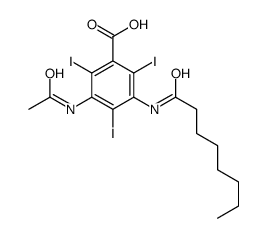 3-(Acetylamino)-5-(octanoylamino)-2,4,6-triiodobenzoic acid structure