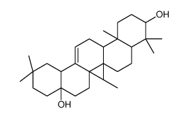 4,4,6a,6b,11,11,14b-heptamethyl-1,2,3,4a,5,6,7,8,9,10,12,12a,14,14a-tetradecahydropicene-3,8a-diol结构式