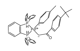 [Pd(1,2-bis(diphenylphosphino)benzene)(p-tolyl)(CH2C(O)C6H4-4-t-Bu)] Structure