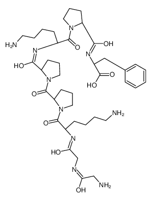 (2S)-2-[[(2S)-1-[(2S)-6-amino-2-[[(2S)-1-[(2S)-1-[(2S)-6-amino-2-[[2-[(2-aminoacetyl)amino]acetyl]amino]hexanoyl]pyrrolidine-2-carbonyl]pyrrolidine-2-carbonyl]amino]hexanoyl]pyrrolidine-2-carbonyl]amino]-3-phenylpropanoic acid结构式