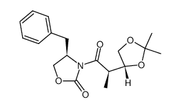 (R)-4-benzyl-3-((R)-2-((R)-2,2-dimethyl-1,3-dioxolan-4-yl)propanoyl)oxazolidin-2-one Structure