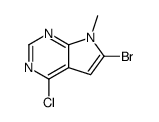 6-溴-4-氯-7-甲基-7H-吡咯并[2,3-d]嘧啶结构式