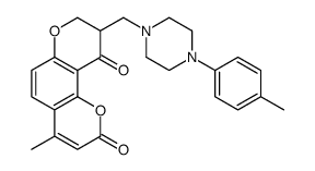 4-methyl-9-[[4-(4-methylphenyl)piperazin-1-yl]methyl]-8,9-dihydropyrano[2,3-f]chromene-2,10-dione结构式