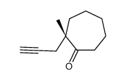 (2S)-2-methyl-2-prop-2-ynylcycloheptan-1-one结构式