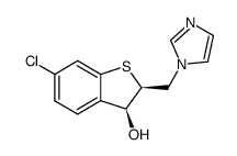 cis-6-chloro-2,3-dihydro-2-(1H-imidazol-1-ylmethyl)benzo[b]thiophene-3-ol结构式