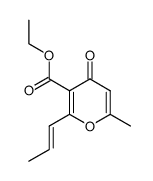 ethyl (E)-6-methyl-4-oxo-2-(prop-1-en-1-yl)-4H-pyran-3-carboxylate结构式