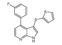 4-(3-fluorophenyl)-3-thiophen-2-ylsulfanyl-1H-pyrrolo[2,3-b]pyridine结构式